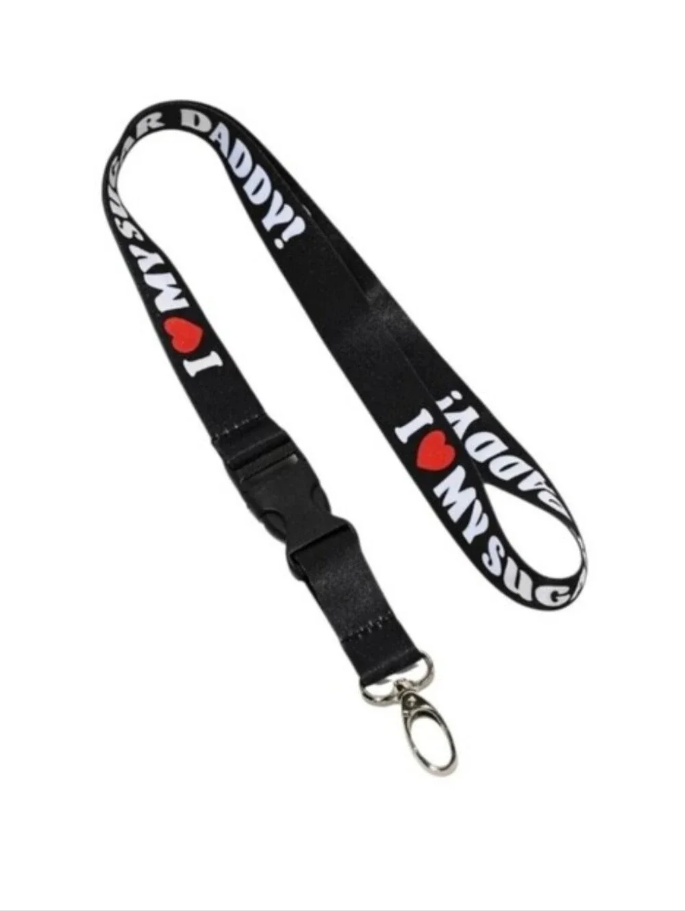 #10 I Heart Boobies Lanyard Key & Card Holder - Black, Red, Gray